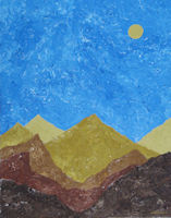 Original Painting by Carol Fincher - Golden Mountains in the Desert
