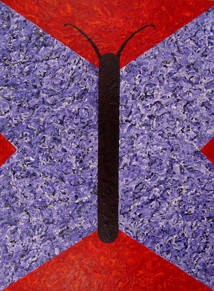 Original Painting by Fincher-Young -Stylized Red Butterfly
