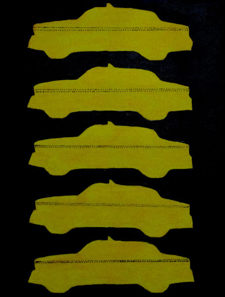 Original Painting - Yellow Cabs on Black Background