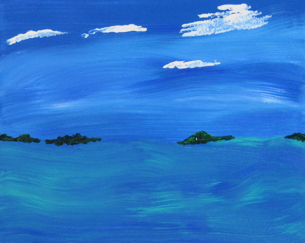 Stylized sea and sky