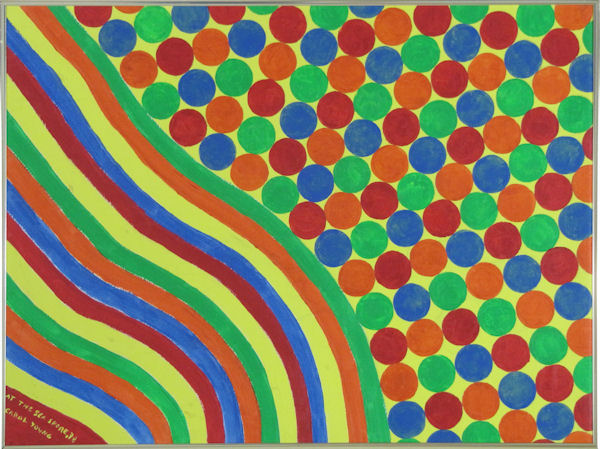 Original Painting Bright Dots and Stripes