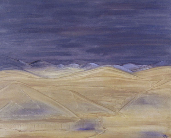 Original Painting by G.A. Moore - sandy dunes on an imaginary planet