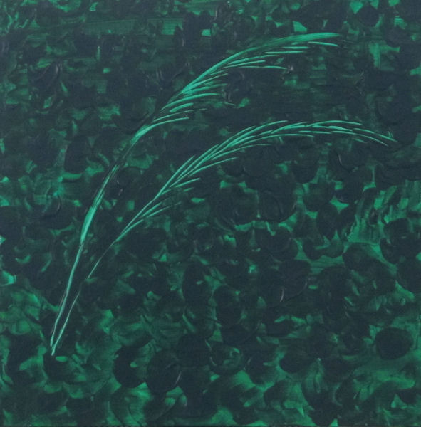 Original Painting by Grace Moore - Green Grasses on Green