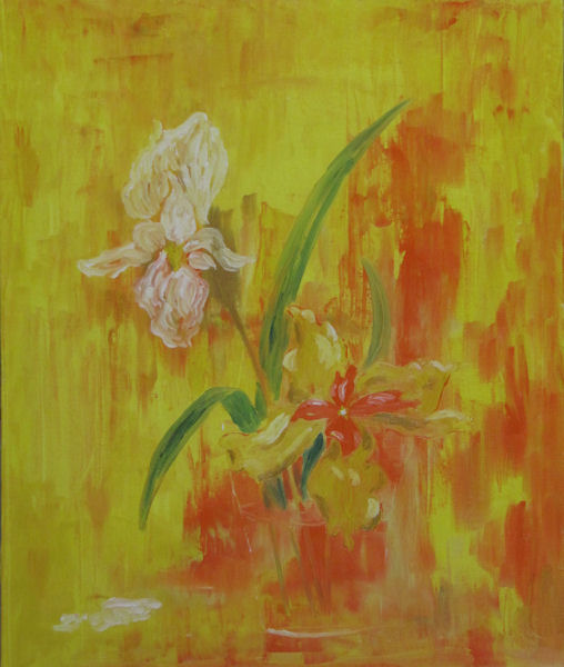 Original Oil by Grace Moore - Stylized Iris