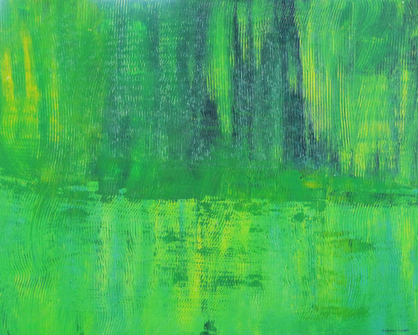 Original Painting by Carol Fincher - Abstract in Greens