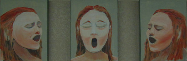 Trio of Original Oils by G.A. Moore - Singers in Full Song