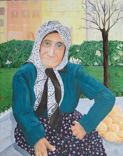 Portrait of an Elderly Turkish Lady at the Market