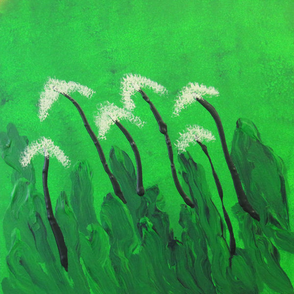 Abstract of White Flowers in Green Field by Fincher-Young
