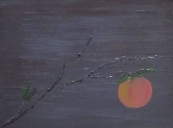 Single Peach on a Branch by G.A. Moore